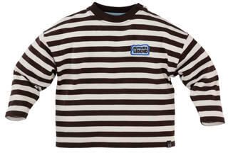 Z8 mini gestreepte longsleeve donkerbruin wit Jongens Katoen Ronde hals - Foto 3