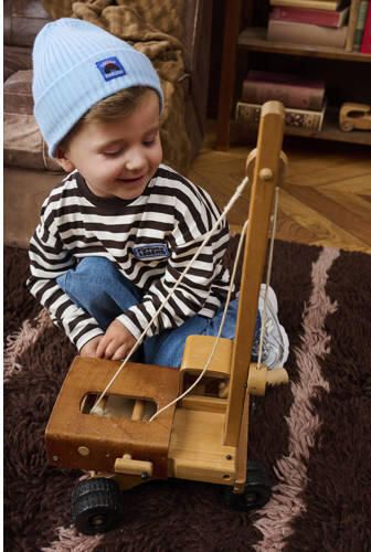 Z8 mini gestreepte longsleeve donkerbruin wit Jongens Katoen Ronde hals - Foto 5