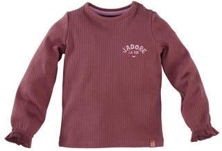 Z8 mini longsleeve met ruches en print mauve Roze Meisjes Stretchkatoen Ronde hals - Foto 3