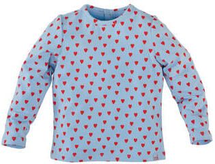 Z8 mini longsleeve Rozemarijn lichtblauw rood Meisjes Katoen Rolkraag Hartjes - Foto 3