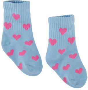 Z8 mini sokken Milou blauw roze Meisjes Katoen Hartjes maat 27-30