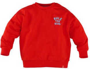 Z8 mini sweater Deen met backprint rood Jongens Katoen Ronde hals Backprint