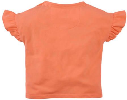 Z8 mini T-shirt Joy lichtoranje Meisjes Stretchkatoen Ronde hals Hartjes - Foto 2
