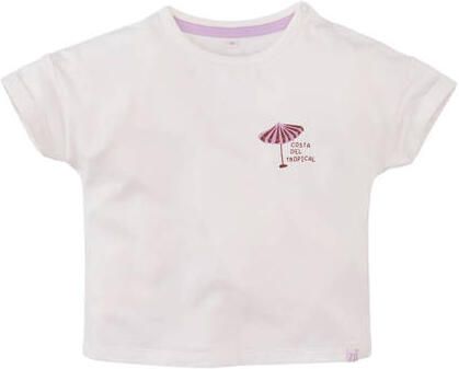 Z8 mini T-shirt Noraly offwhite Ecru Meisjes Stretchkatoen Ronde hals Backprint