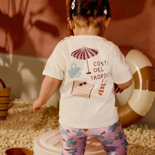 Z8 mini T-shirt Noraly offwhite Ecru Meisjes Stretchkatoen Ronde hals Backprint - Foto 3