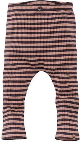 Z8 newborn babybroek Julan donkerbruin beige Jongens Stretchkatoen Streep
