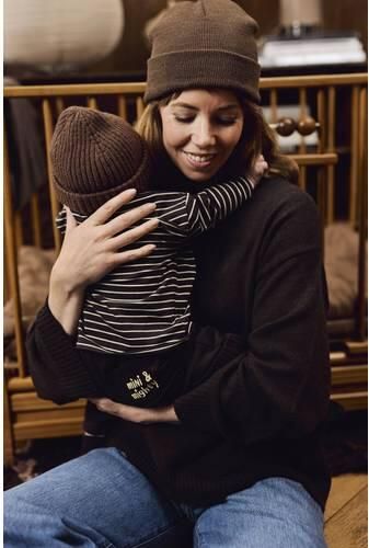 Z8 newborn gestreepte longsleeve zwart ecru Jongens Katoen Ronde hals - Foto 3