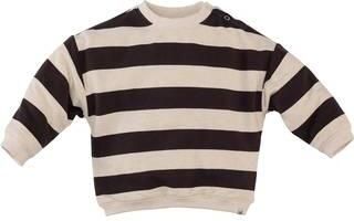 Z8 newborn gestreepte sweater donkerbruin zand Jongens Stretchkatoen Ronde hals