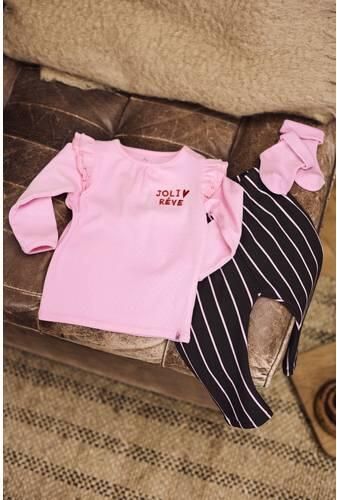 Z8 newborn katoenen gestreepte babybroek donkerbruin roze Jongens Stretchkatoen - Foto 2