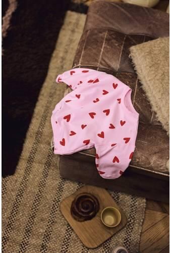 Z8 newborn katoenen sweater met hartjes lichtroze rood Meisjes Stretchkatoen Ronde hals - Foto 3