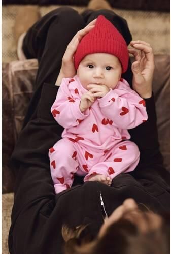 Z8 newborn legging met hartjes lichtroze rood Meisjes Stretchkatoen Hartjes - Foto 3
