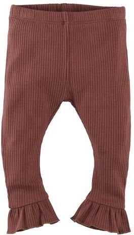 Z8 newborn legging met ruches bruin Meisjes Stretchkatoen Effen