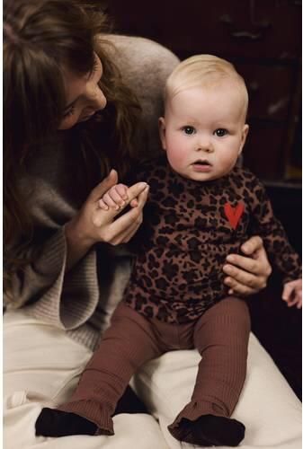 Z8 newborn legging met ruches bruin Meisjes Stretchkatoen Effen - Foto 2