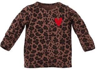 Z8 newborn longsleeve met panterprint bruin Meisjes Katoen Ronde hals