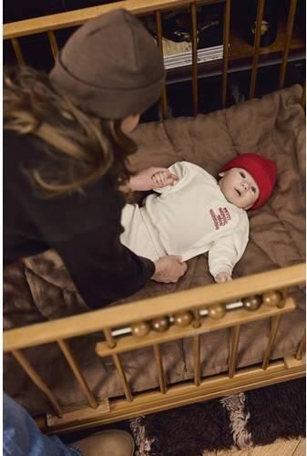Z8 newborn sweater met tekst zand Beige Jongens Stretchkatoen Ronde hals - Foto 2