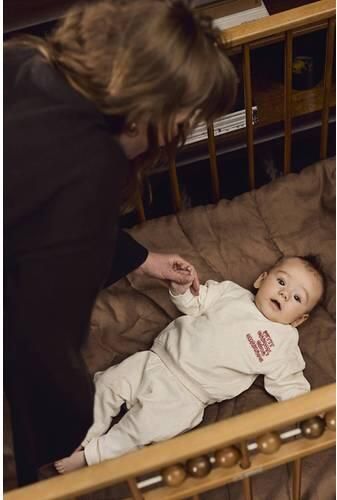 Z8 newborn sweater met tekst zand Beige Jongens Stretchkatoen Ronde hals - Foto 3