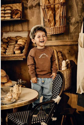 Z8 sweater Dodge bruin Trui Jongens Stretchkatoen Ronde hals Printopdruk 98