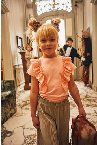 Z8 T-shirt Everly roze Meisjes Stretchkatoen Ronde hals Effen 140 146