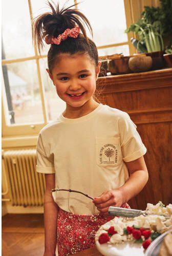 Z8 T-shirt Joly ecru Meisjes Stretchkatoen Ronde hals Printopdruk 128 134 - Foto 2