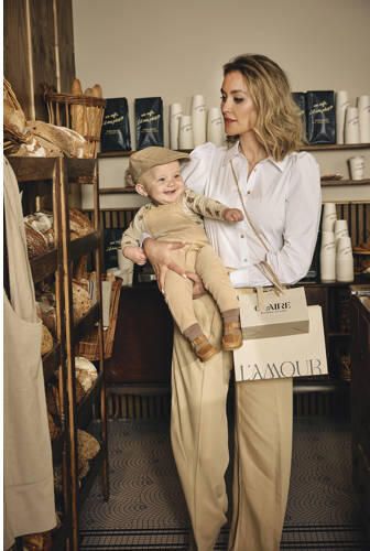 Z8 tuinbroek Elia lichtzand Beige Katoen Vierkante hals 56