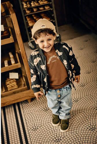 Z8 winterjas Chiem antraciet Jongens Polyester Capuchon All over print 80