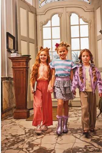 Z8 zomerjas Calista lila paars Meisjes Polyester Ronde hals Bloemen 104 110