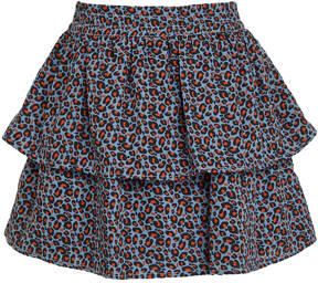 Zigga rok met panterprint blauw roestbruin Meisjes Polyester Panterprint 140 - Foto 4