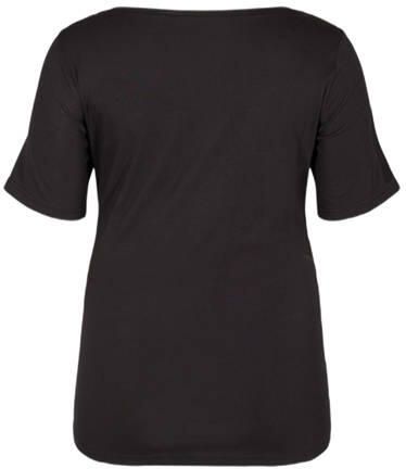 Zizzi Maternity zwangerschaps- en voedingstop zwart T-shirt Dames Stretchkatoen Ronde hals 42 44 - Foto 2