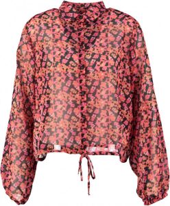 Catwalk junkie kortere oversized polyester blouse met wijde pofmouwen valt ruim