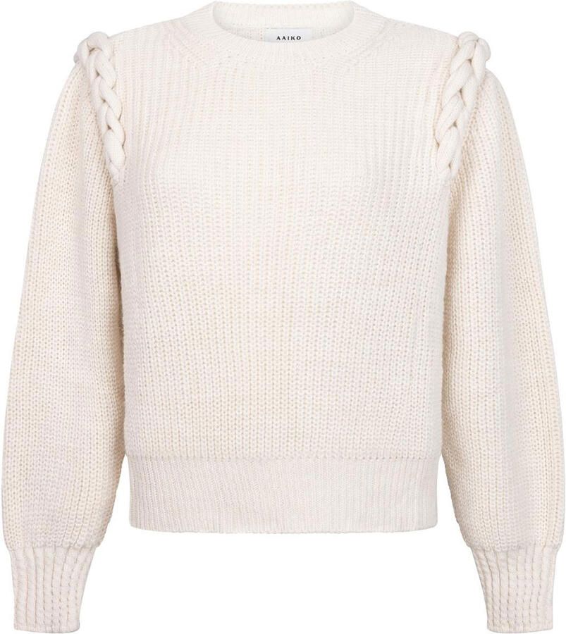 Aaiko Trui met gevlochten details Veerle naturel - Foto 8