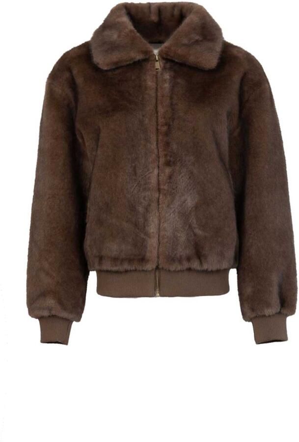 Alter Ego Faux mink bomberjas Linn bruin