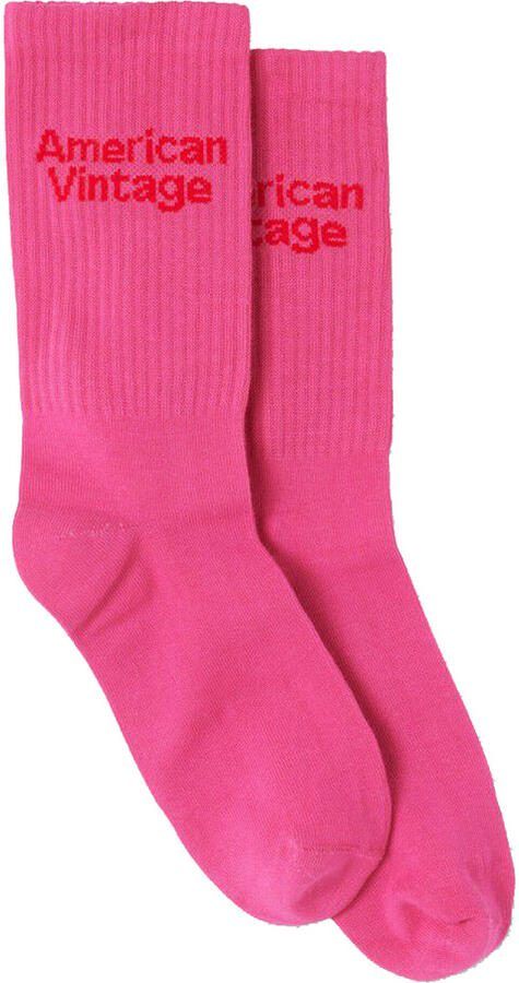 American vintage Sokken met logo Clypsun roze