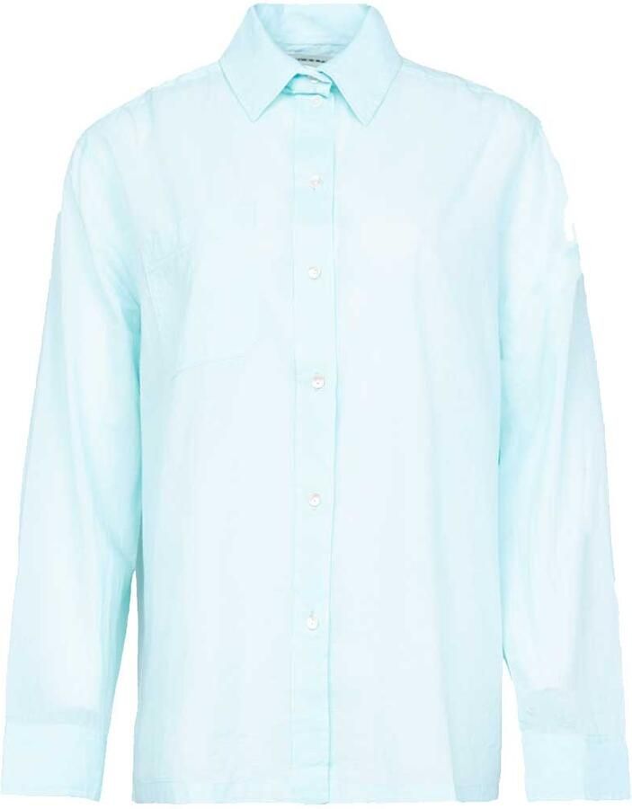 Antik batik Katoenen voile blouse Anna blauw