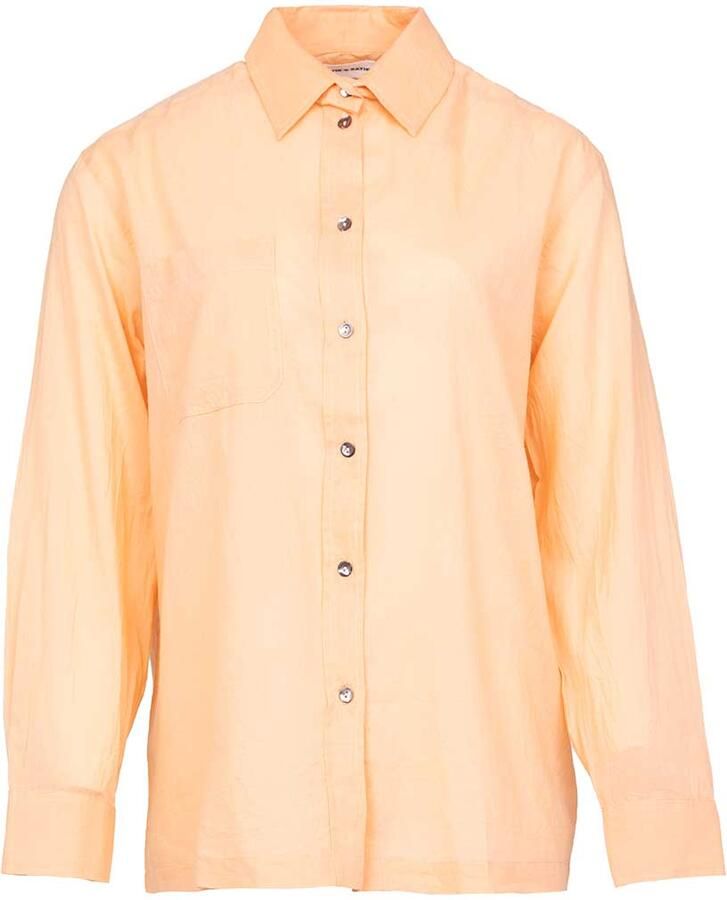 Antik batik Katoenen voile blouse Anna oranje