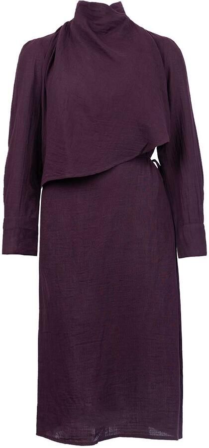 Antik batik Midi-jurk met overslag Pia bordeaux