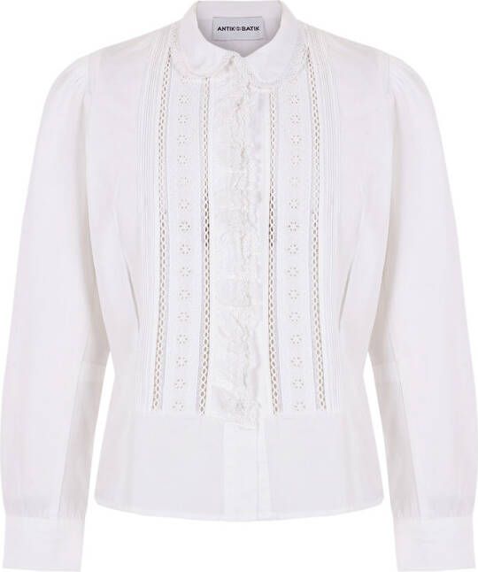 Antik batik Geborduurde blouse Diane wit