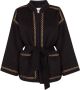 Antik batik Kimono-geïnspireerde WILMA-jas met zwarte borduursels Black Dames - Thumbnail 1