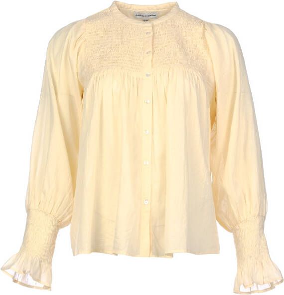 Antik batik Katoenen blouse Hita geel