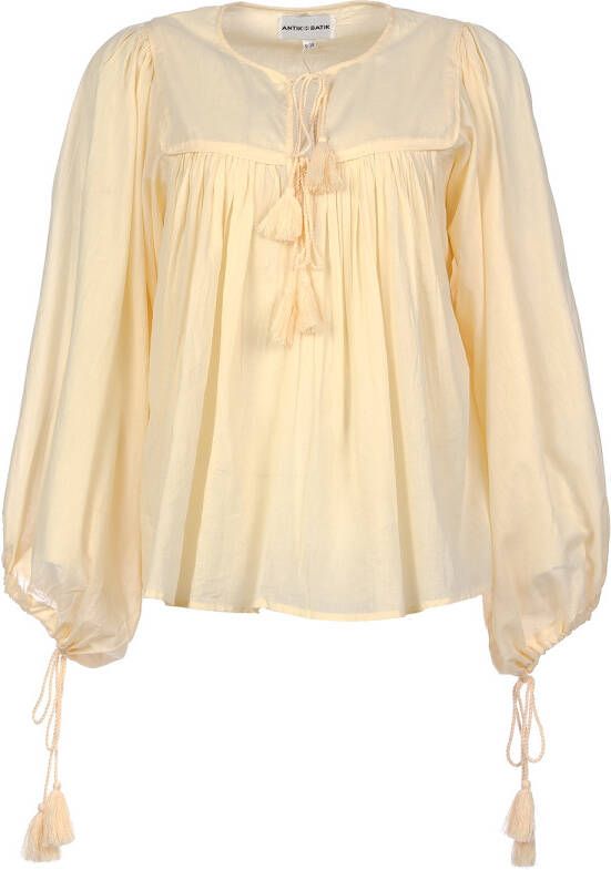 Antik batik Hita blouse lichtgeel 243 Geel Dames
