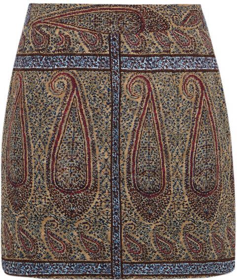 Antik batik Quilted paisley print rok Hida naturel