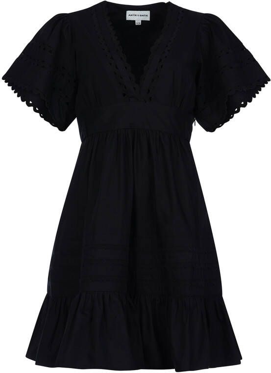 Antik batik Poplin jurk Roda zwart