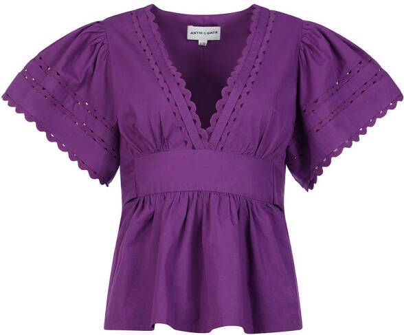 Antik batik Poplin top Roda paars