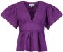 Antik batik Poplin top Roda paars - Thumbnail 1