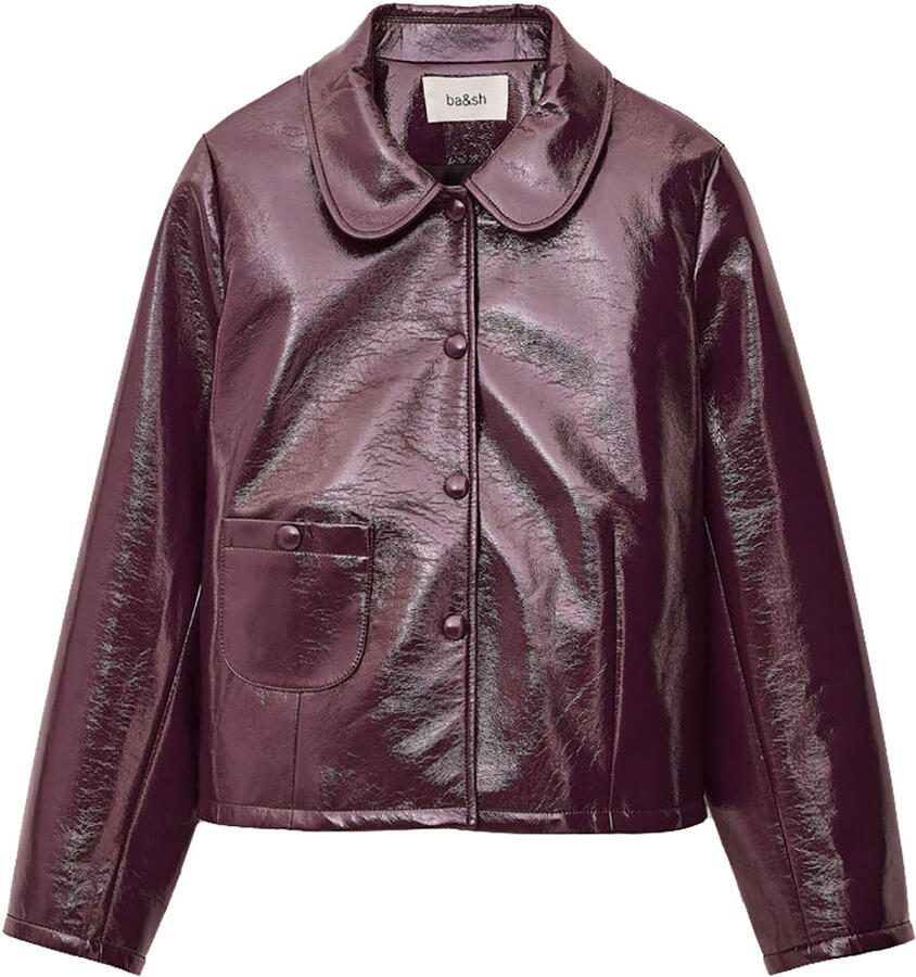 BA&SH Lakleren jas Meelos bordeaux