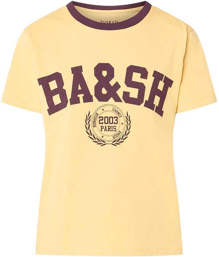 BA&SH T-shirt met logo Ioni geel