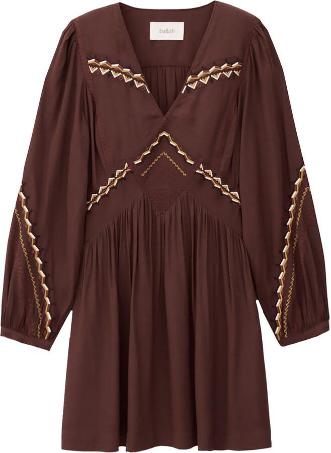 BA&SH Viscose mini-jurk Tay bruin