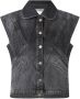 BA&SH Zwart Gewassen Denim Gilet Black Dames - Thumbnail 1