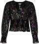 BA&SH Angelo Top Zwarte Peplum Stijl met Henley Halslijn Black Dames - Thumbnail 1