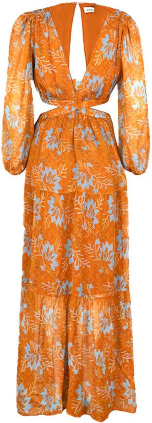 Berenice Maxi-jurk met cut-outs Rainbow oranje
