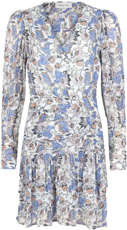 Berenice Jurk met bloemenprint Rella blauw